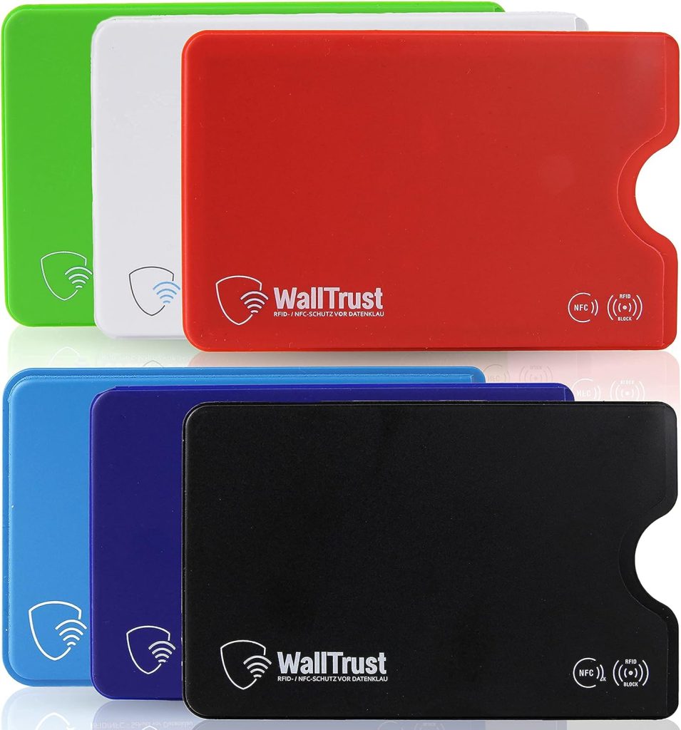WallTrust RFID NFC beschermhoes voor plastic creditcards, TÜV goedgekeurd, 3x